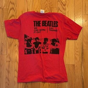 The Beatles Red Tee with Green Label